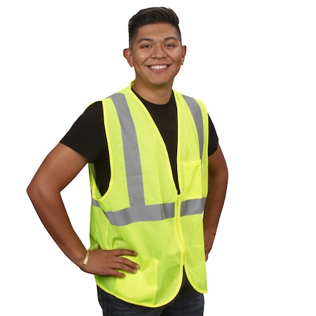 Cordova COR-BRITE Mesh Vests, 2in Reflective Tape, Lime, L VZ261PL